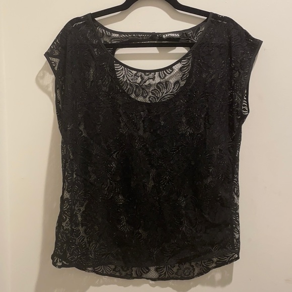 Black Lace Top - Express size Small - Picture 1 of 4